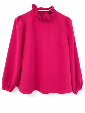 NWT J Crew pink blouse M balloon sleeves corporate girlie office luxury capsule